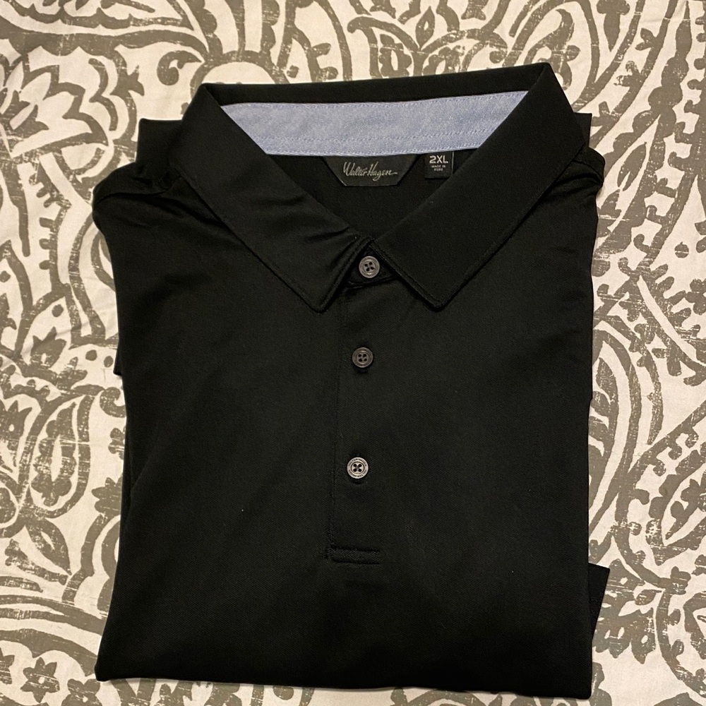 Walter Hagen Black Golf Poli NWOT